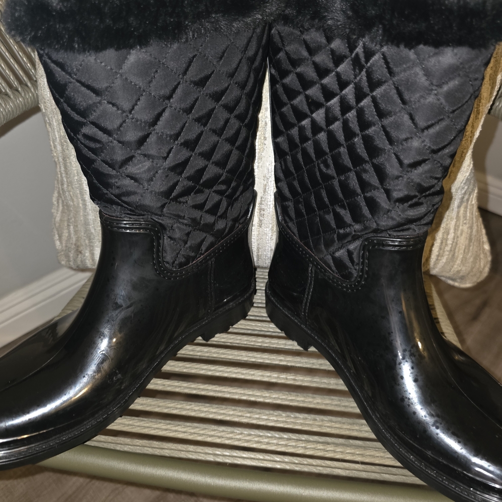 Tommy Hilfiger Black Quilted Rain & Winter Boots